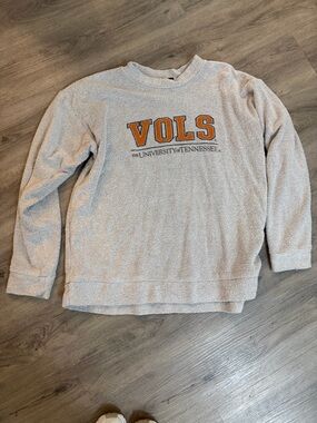 University of Tennessee Cream Crewneck Sweatshirt with Orange VOLS Logo